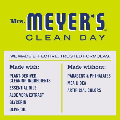 MRS. MEYER'S CLEAN DAY Liquid Hand Soap, Cruelty-Free, and Biodegradable Hand Wash Made with Essential Oils, Lemon Verbena Scent, 12.5 Oz (Pack of 3)