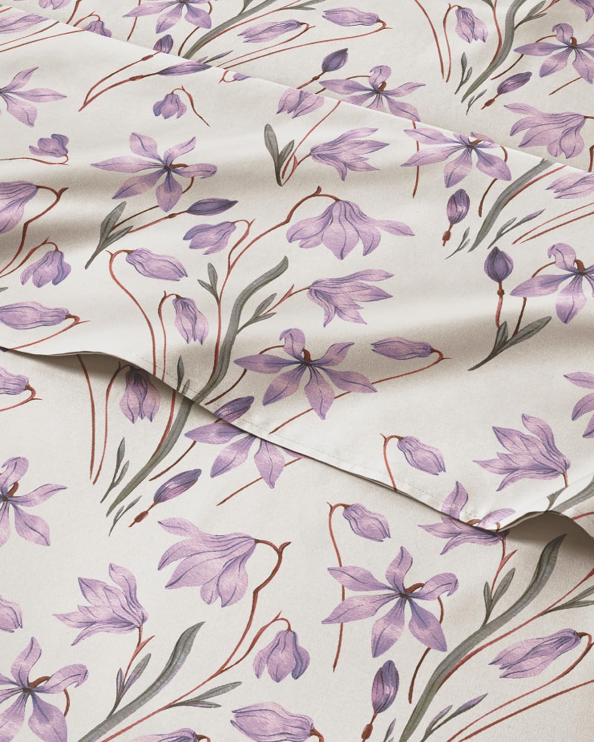 Floral Sheets - Pink Floral Bed Sheet Set - 1 Flat & 1 Fitted & 2 Pillowcases w/ Deep Pockets - Comfy, Wrinkle & Fade Free - Boho Botanical Bedding - Ultra-Soft, Breathable & Cooling - Full Size Set