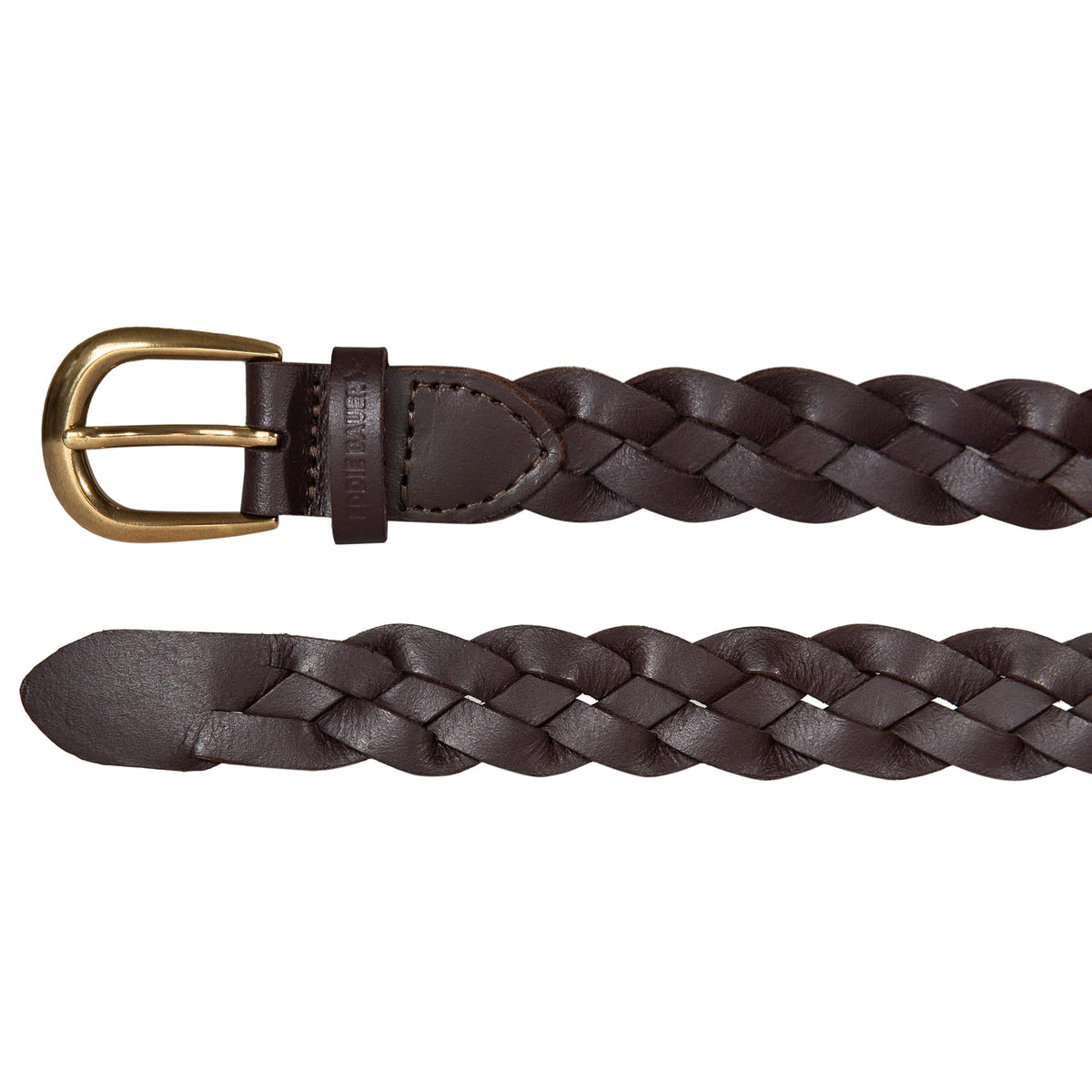 Eddie Bauer Women's Casual Leather Belts with Durable Metal Buckle, Thin Braided - Brown, Medium