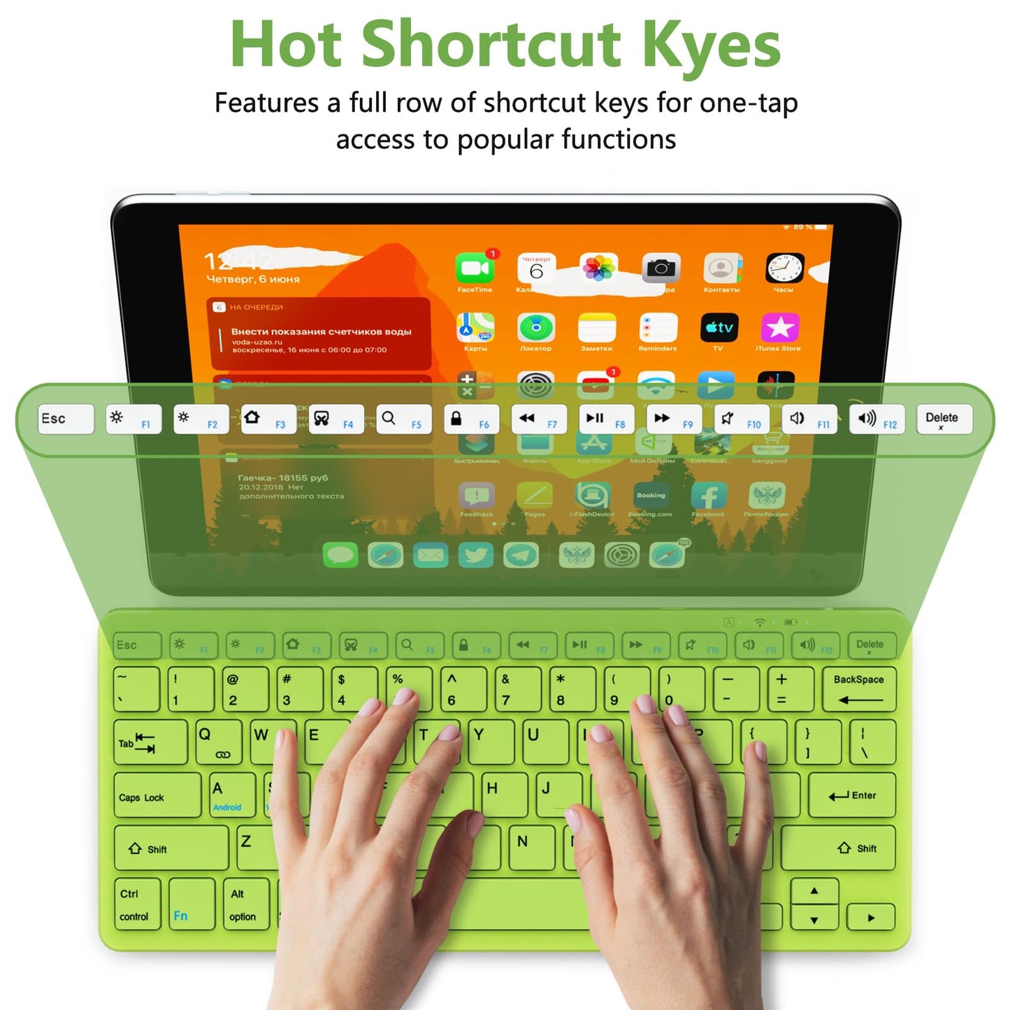 MMK Bluetooth Keyboard, Tablet Keyboard Compatible iPad 11th Generation,iPad 10th/9th/8th & Air 5th/4th, iPda Pro 13/12.9/11-Inch and Air 13/11-Inch Models and More Bluetooth-Enabled Devices-White