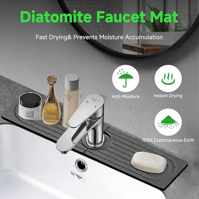 Diatomite Faucet Mat for Kitchen Sink