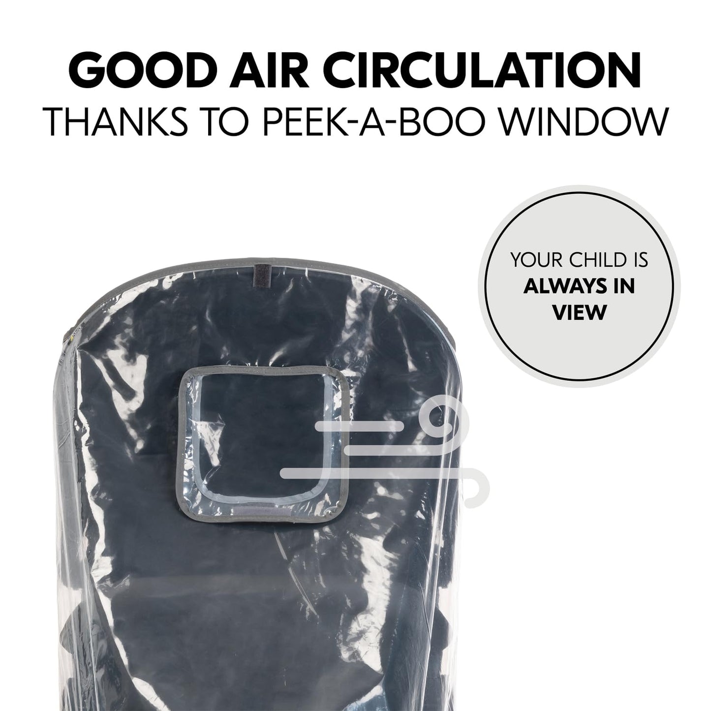 Hauck Universal 3 Wheel Raincover, Transparent - Fits 3 Wheeled Stollers, Pushchairs, Buggys & Prams, Waterproof & Durable, Reflective Trim
