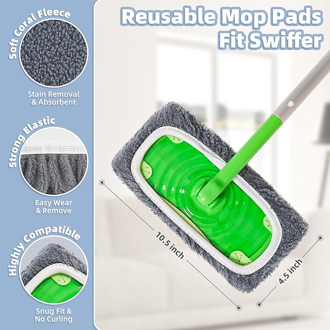 Reusable Dry Sweeping Cloths Microfiber Wet Pads Refill Compatible