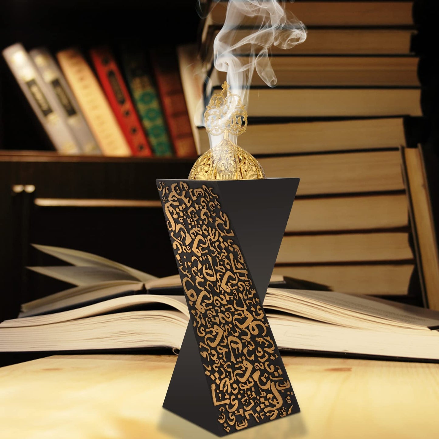 TERSCHELLING, Resin Incense Burner Bakhoor Incense Burner Charcoal Incense Burner Yoga Spa Aromatherapy Office Home Decor Black