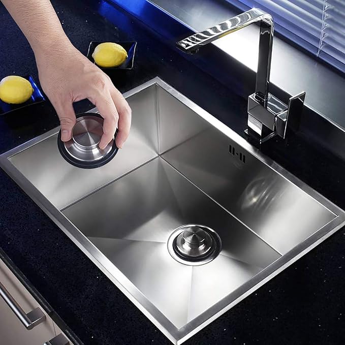 2 PCS Stainless Steel Kitchen Sink Stopper, Large Wide Rim 3.38" Diameter
