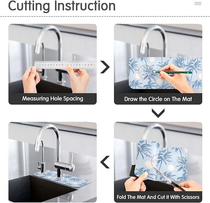 Kitchen Sink Splash Guard 2 PCS 30 Inch Sink Faucet Mat Splash Guard