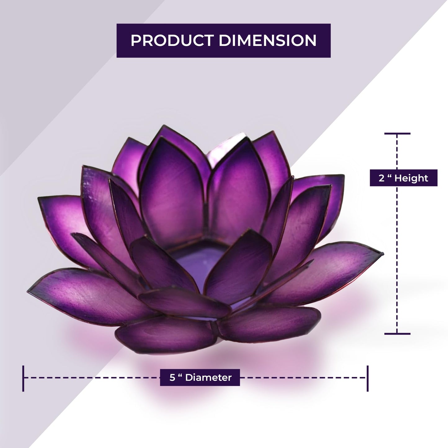 Om Gallery Capiz Shell Lotus Flower Decor Tealight Candle Holder for Serene Ambiance -Decorative Candle Holders for Meditation and Relaxation, Passion