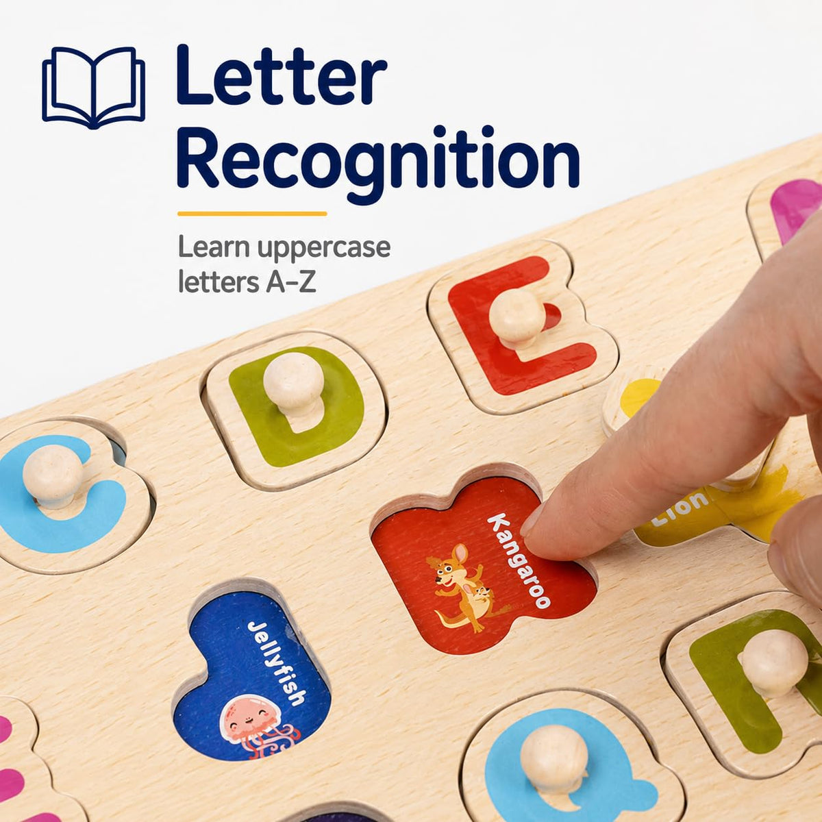 Avery's Choice Magnetic Wooden Capital Letter Board Puzzle, 30 x 22.5 cm