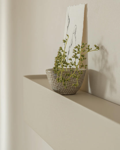 Kazai. Coat Rack Wall Mount with Shelf 'Tone' | Modern Design Coat Hanger with Hidden Hooks and Storage | Hat Rack with Shelf in Metal | Wall-Mounted Purse Organizer | Taupe