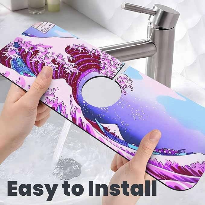 Wave Kitchen sink faucet pad, strong water absorption, anti slip, very suitable