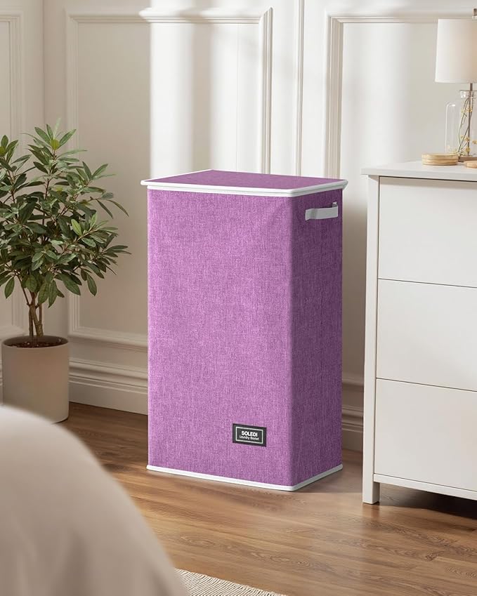 SOLEDI Laundry Hamper with Lid 100L Large & Tall Collapsible Laundry Basket
