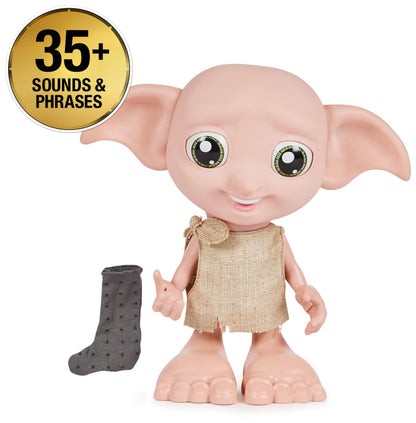 Wizarding World Harry Potter, Interactive Magical Dobby Elf Doll with Sock, over 30 Sounds and Phrases, 21.6cm, Kids’ Toys for Ages 6 and up