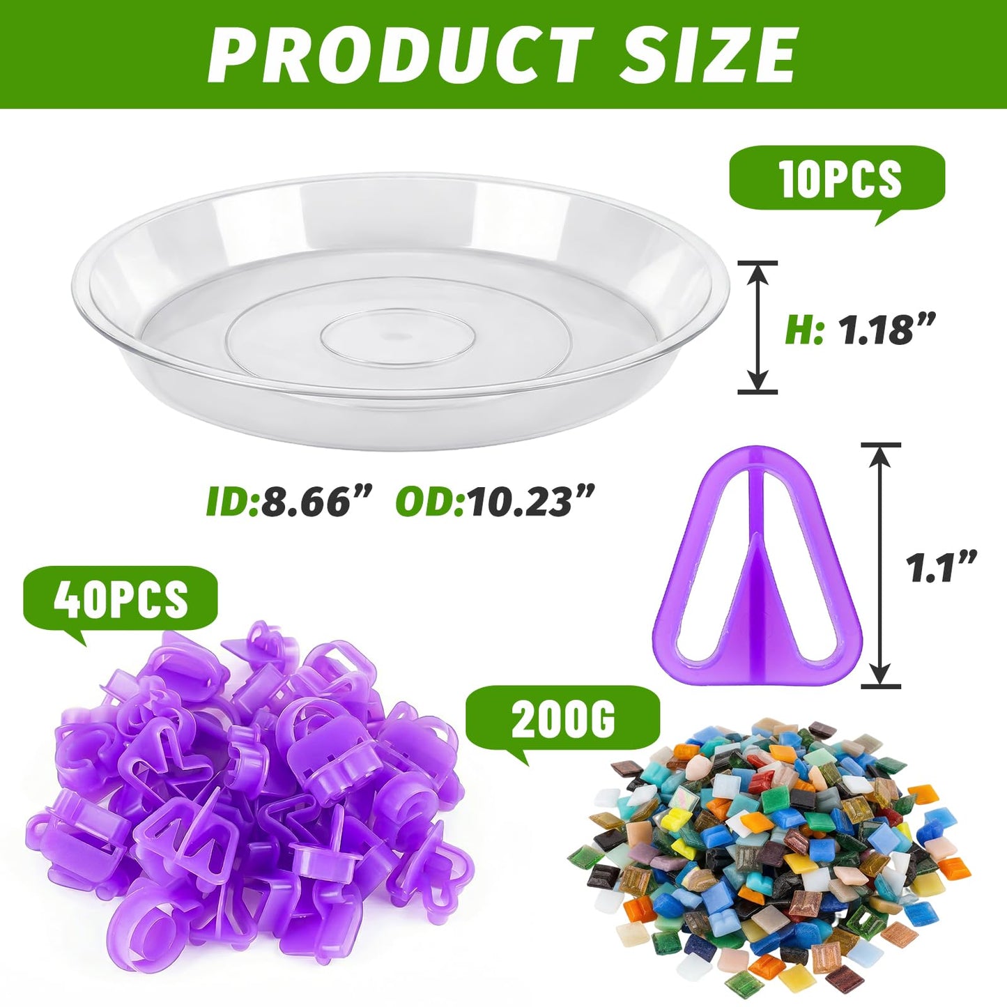 U0U 10PCS Stepping Stone Kit Includes Round Cement Molds, Mosaic Tiles and Carving Tools,DIY Garden Stepping Stone kit for Kids,Family,Outdoor Walkways Pavement Decoration (No Concrete Mix)