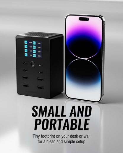 SABRENT VOLTIK Charging Station, 252W 8-Port USB C and USB A Desktop Charger, UL Certified with Real-Time LCD Display, Fast Charging for MacBook, iPhone, Samsung and More