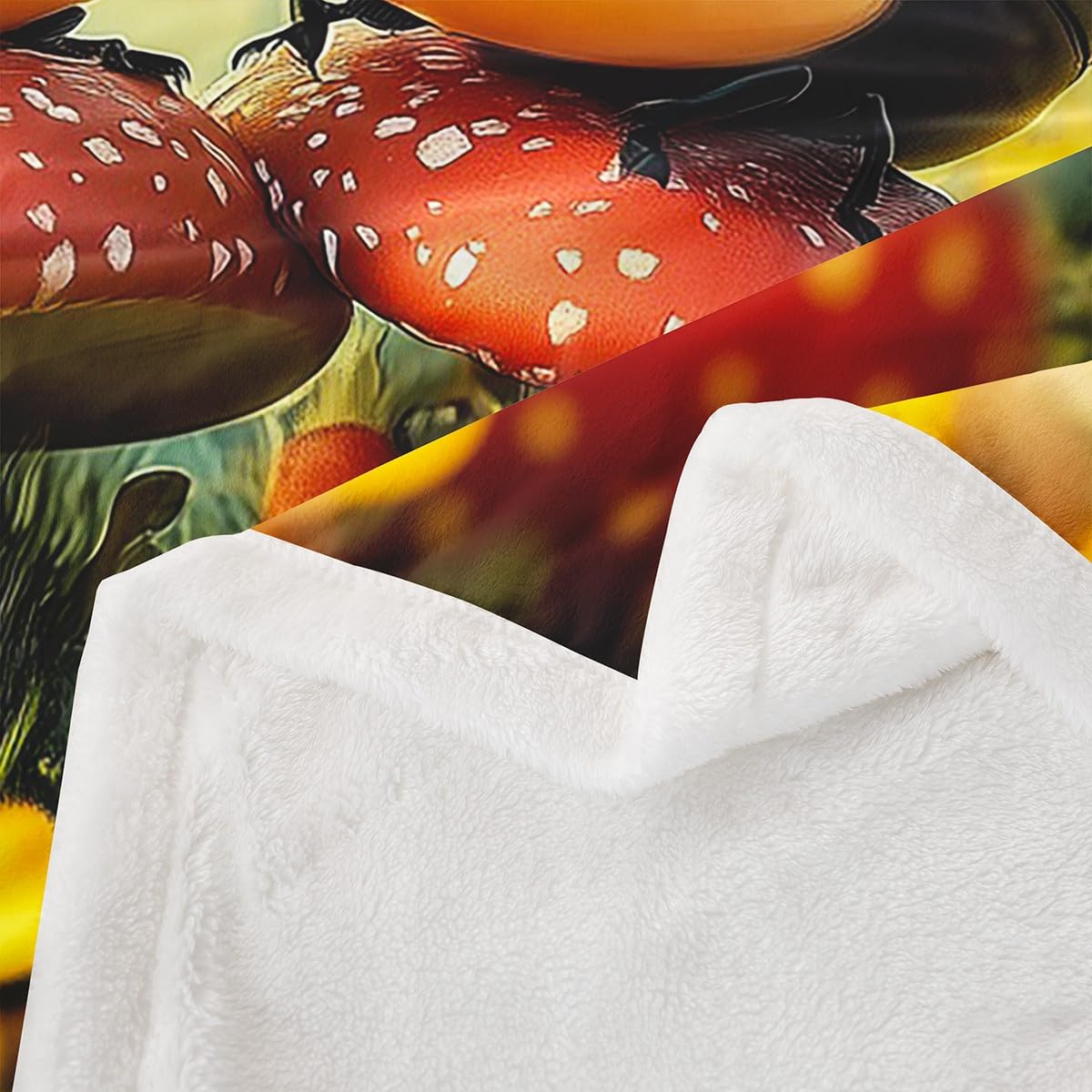Erosebridal Cute Ladybugs Throw Bed Blanket Throw 50"X60" for Kids Boys Girls,Cartoon Ladybird Animal Fleece Blankets Kawaii Reptile Rustic Sherpa Blankets Spring Mushroom Butterfly Fuzzy Blanket