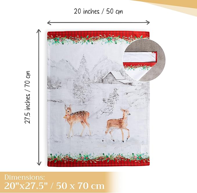 Maison d' Hermine Kitchen Towels Set of 3 100% Cotton 20" x 27.5" Reusable
