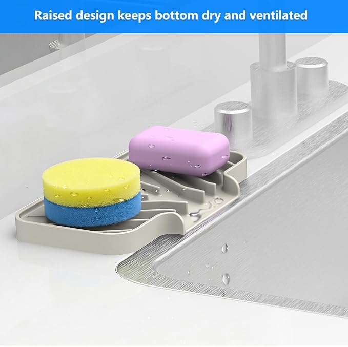Sponge Holder for Kitchen Sink, Dish Sponge Holder & Soap Tray