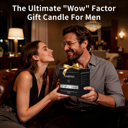Mahogany Candle, Manly Scented Candles for Home, Masculine Candle Gifts for Men - 7oz Soy Candles for Home Scented, 50 Hours Burn Time, Perfect for Relaxing Home Fragrance
