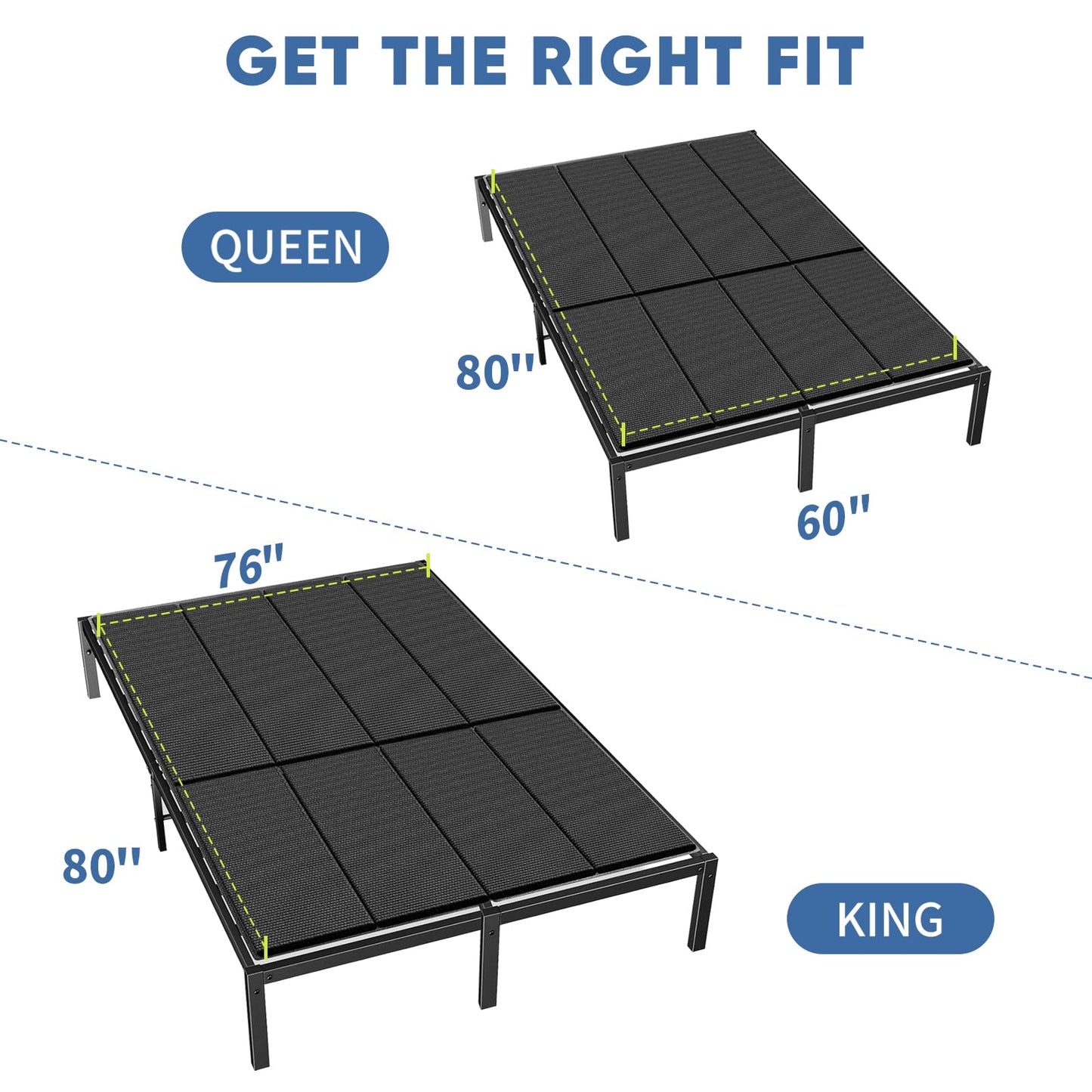 KABUM Bunkie Board King Size Wave-Structured Anti-Sag Bed Support Board Under Mattress 10mm Heavy Duty Bunky Board Noise Minimizing Bunkieboards 76"x80"