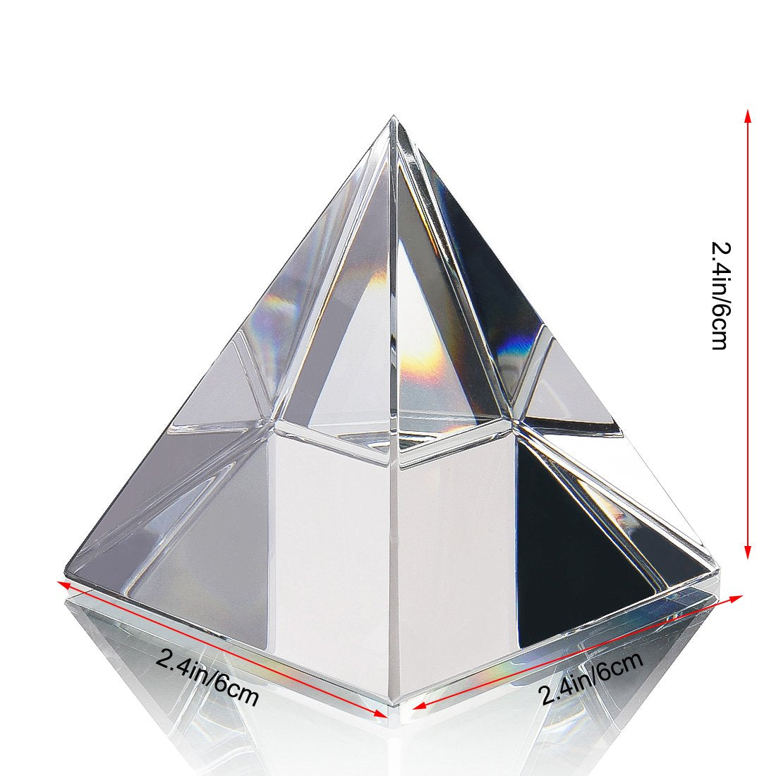 Crystal Pyramid Figurine and 80mm Clear Crystal Ball Bundle