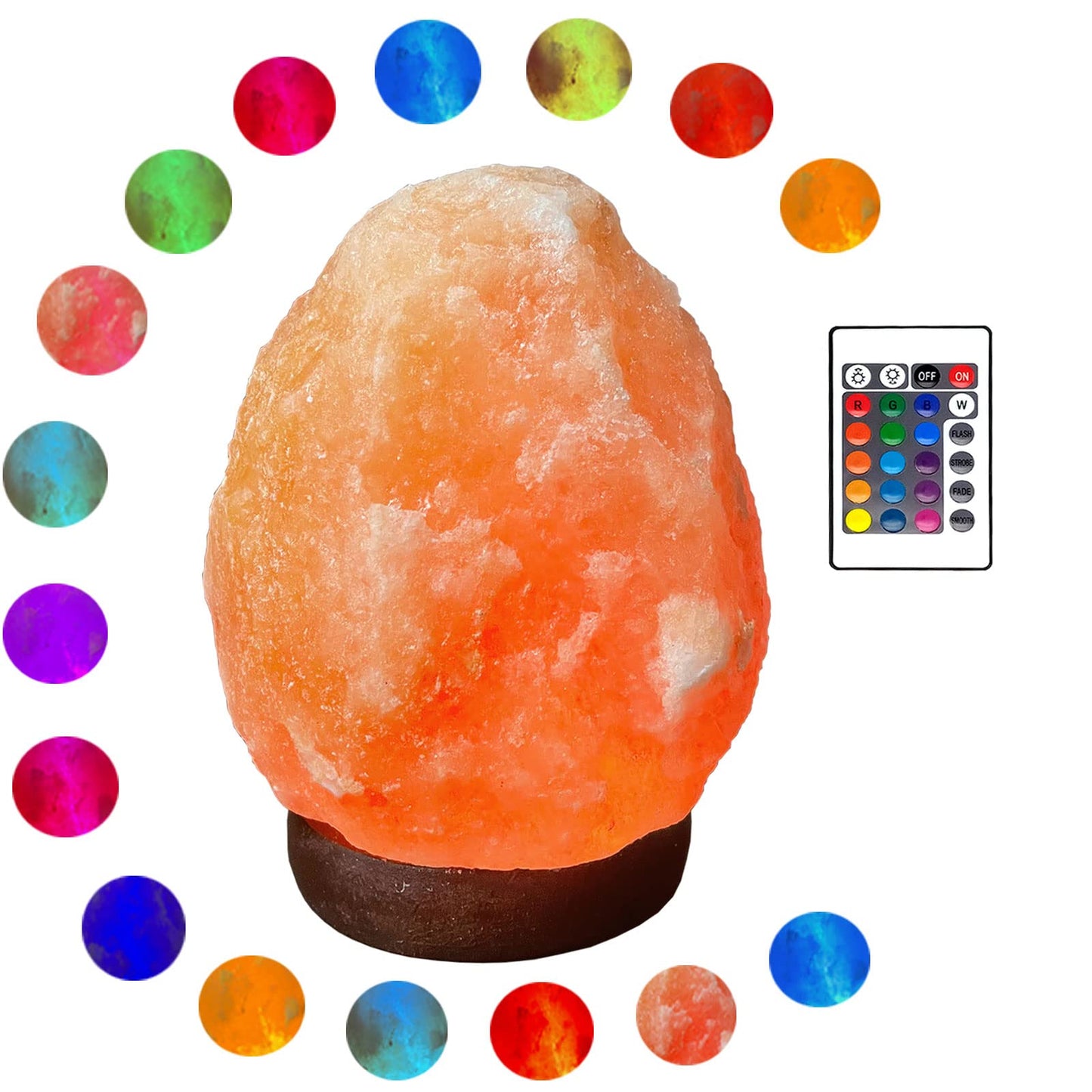 MINGRI Himalayan Salt Lamp Night Light Rock 16 Colors Changing Updated,USB Remote Control Natural Rock Lamp Dimmable Crystal Pink Salt Table Lamps for Office,Home Deco,Yoga,Holiday Gift