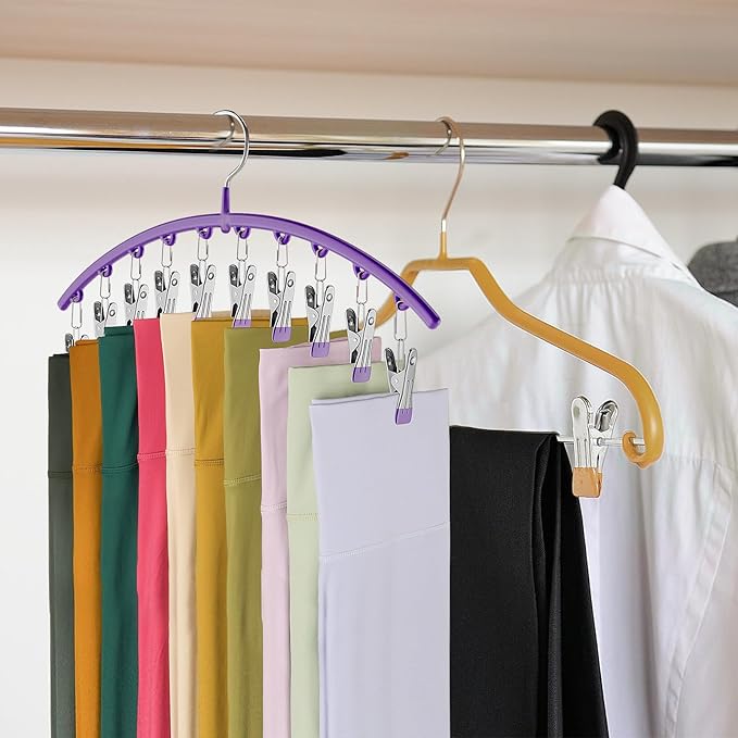 Legging Organizer for Closet, Metal Yoga Pants Hanger w/Rubber Coated 1 Pack