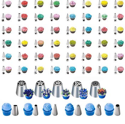 530Pcs Cake Decorating Kit Baking Supplies Cake Turntable Baking Accessories Tools for Beginners and Pros