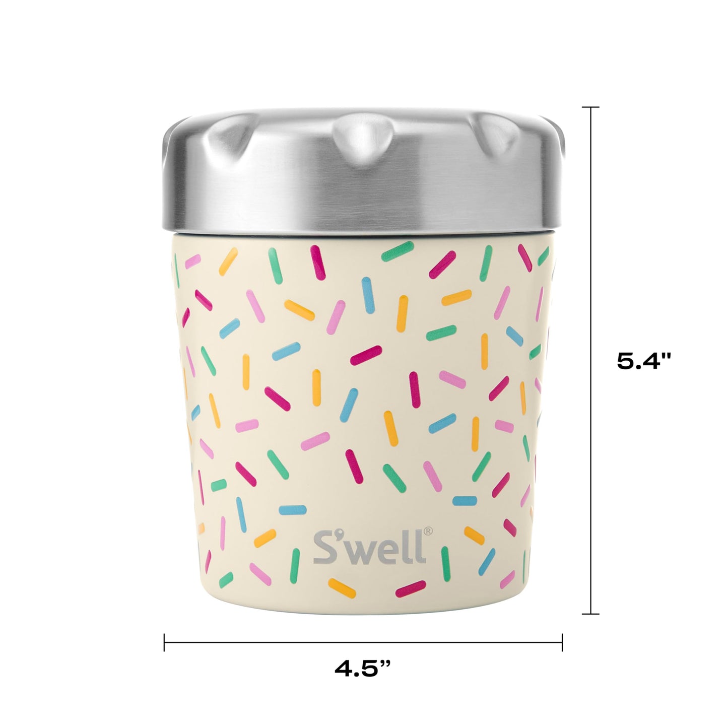 S'well Stainless Steel Ice Cream Chiller, 16oz, Sweet Sprinkle, Triple Layered Vacuum Insulated Container Keeps Ice Cream Frozen For Up To Four Hours, BPA Free