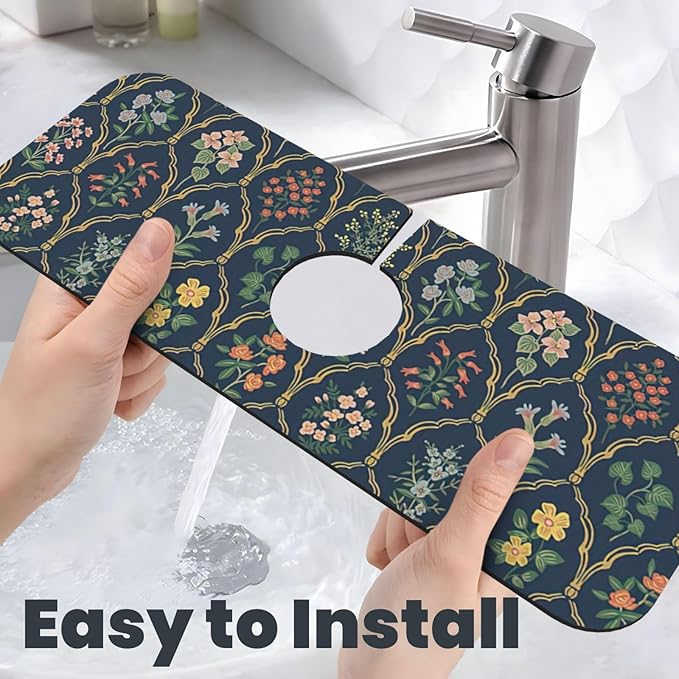 2Pcs Dish Drying Mats Faucet Mats Sets Large Size Coffee Mats Sink Faucet Mat