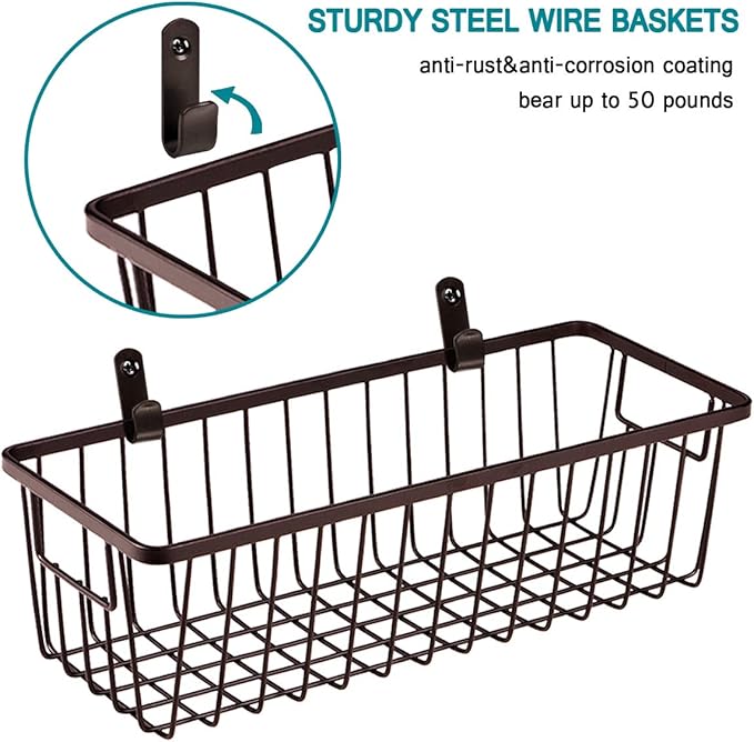 Farmhouse Metal Wire Bin Basket