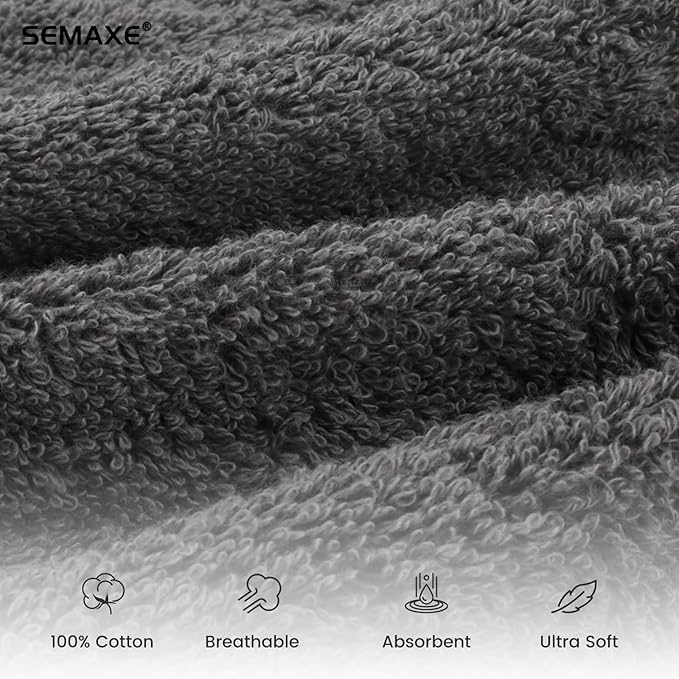 SEMAXE Hand Towels for Bathroom, 100% Cotton Towels