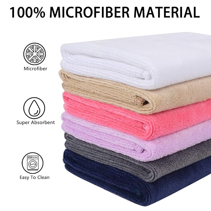 SINLAND Brushed Microfiber Facial Cloths Fast Drying Washcloth 12inch x 12inch