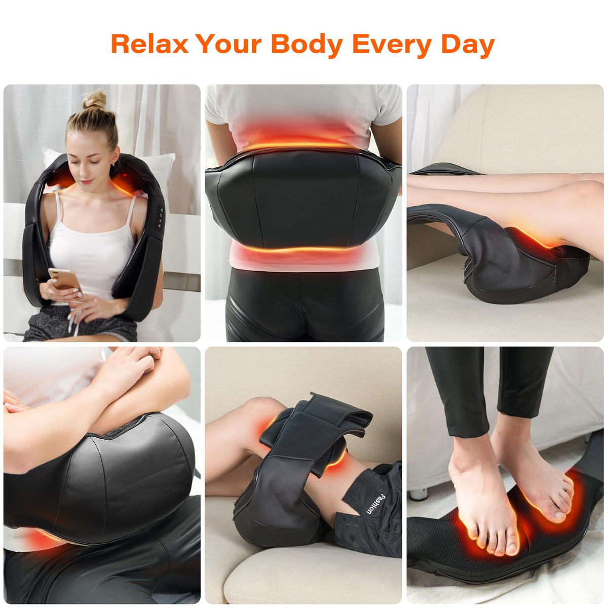 WERTYI Shiatsu Neck Massager, Electric Neck and Back Massager with Heat, 3D Kneading Massage Pillow for Back, Shoulder, Muscle Pain Relief, Office & Home & Car Use, Fits for Parents