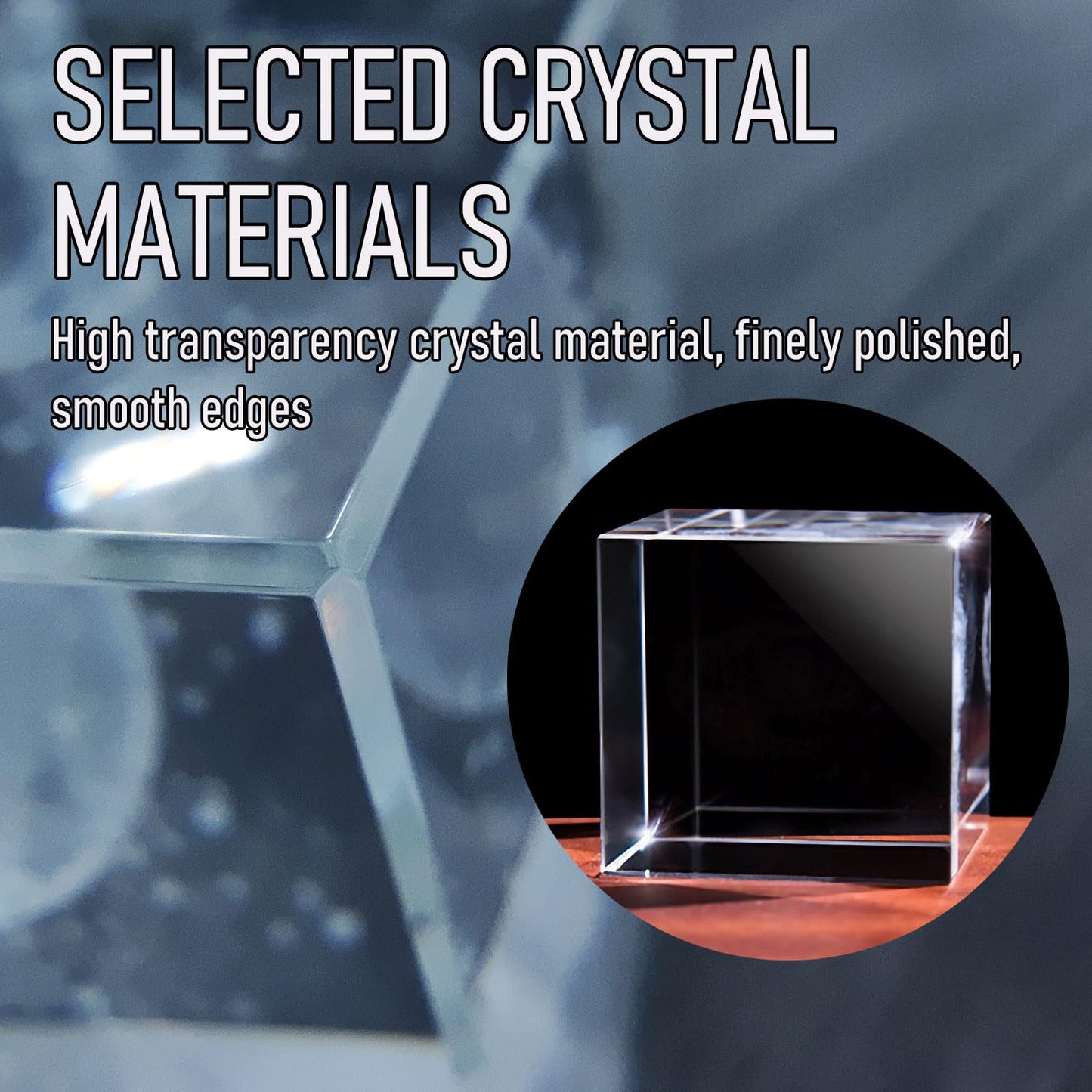 Hikiwin 3D Moon in Crystal Glass Cube Paperweight, Laser Engraved 3D Gift Decorative Quartz Glass Cube, Laser Engraved Statue Model Home Decor, Climb the Moon, 2.3 Inches, 1 Piece