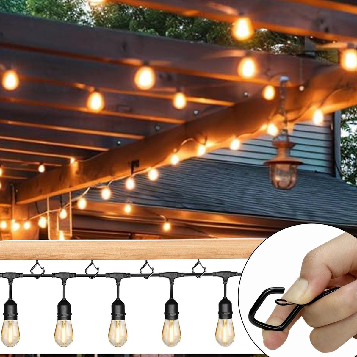 Viweolm 30 Pcs Black Eye Hooks Screw Heavy Duty,Ceiling Hooks for Hanging Plants,String Lights,Cup,Wind Chime,Bird Feeders. Plant Hanger Indoor&Outdoor
