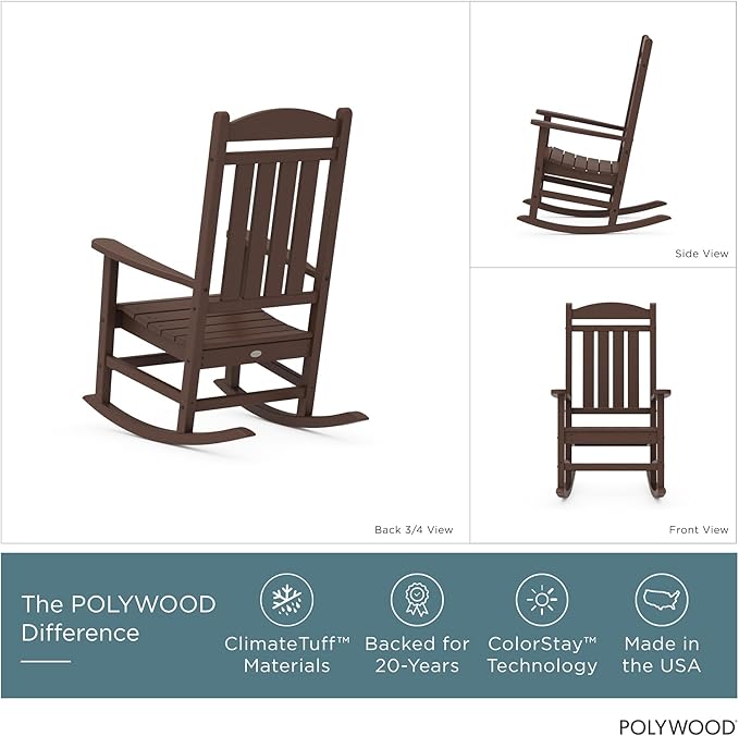 POLYWOOD Presidential Rocking Chair in Mahogany