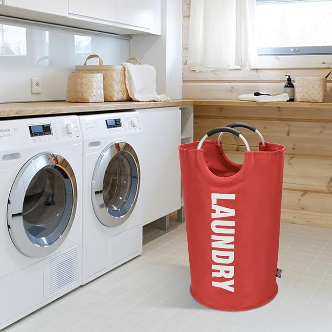 DOKEHOM 90L Large Laundry Basket, Collapsible Laundry Bag, Freestanding Tall