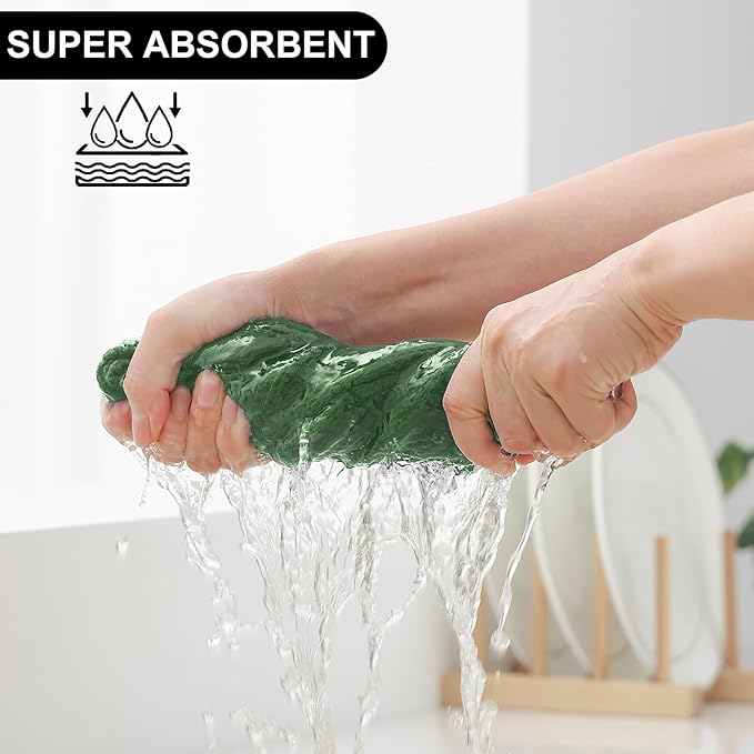 Homaxy Kitchen Towels and Dishcloths Set, 12 x 12 and 13 x 28 Inches, Super