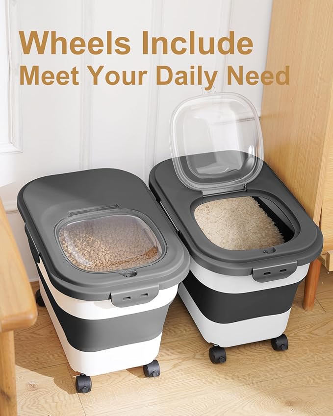 20-30 Lbs Rice Storage Container, Collapsible Food Storage Containers