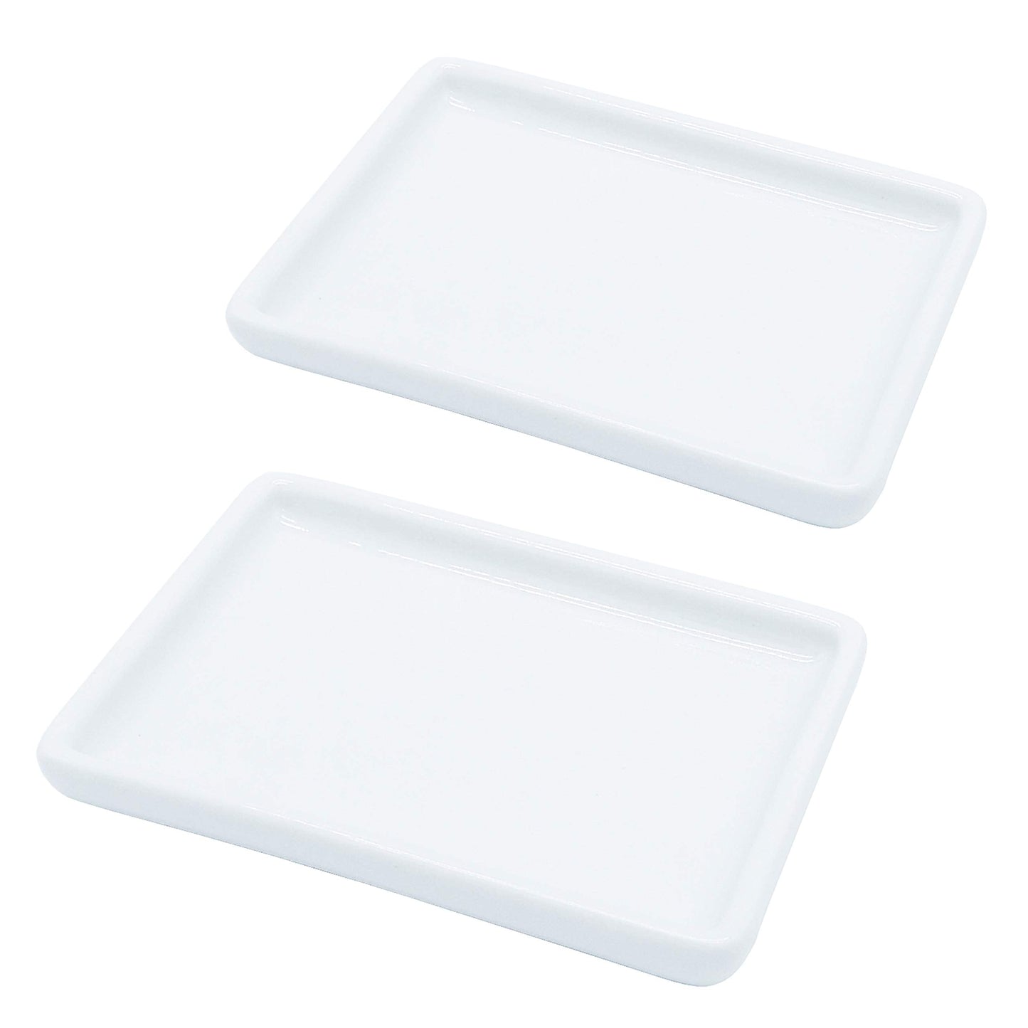 lofekea Ceramic Soap Dish for Shower 2 Pack Bar Soap Holder Palette for Watercolors Soap Tray