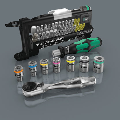 Wera Tool-Check Plus Mini Bit Ratchet, Socket, Screwdriver & Bit Set, 39pc, 05056490001 & Compact Tool Set "Kraftform 20" with Pouch, SL/PH/PZ, 7 Pieces