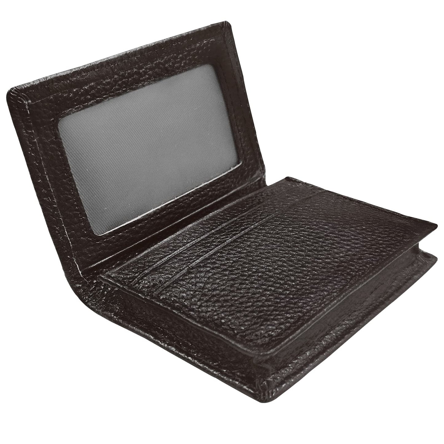 Outrip Genuine Leather Business Card Holder Name Card Case Credit Card Wallet with ID Window RFID Blocking (Coffee)