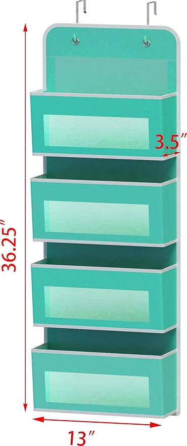 Simple Houseware 4 Clear Window Pocket Over Closet Door Storage Hanging