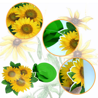 KALEFO 30PCS Sunflower Decorations Hanging Swirls Spring Summer Party Supplies Sun Flowers Foil Ceiling Wall Decor for Baby Shower Birthday Wedding Family Holiday Favors