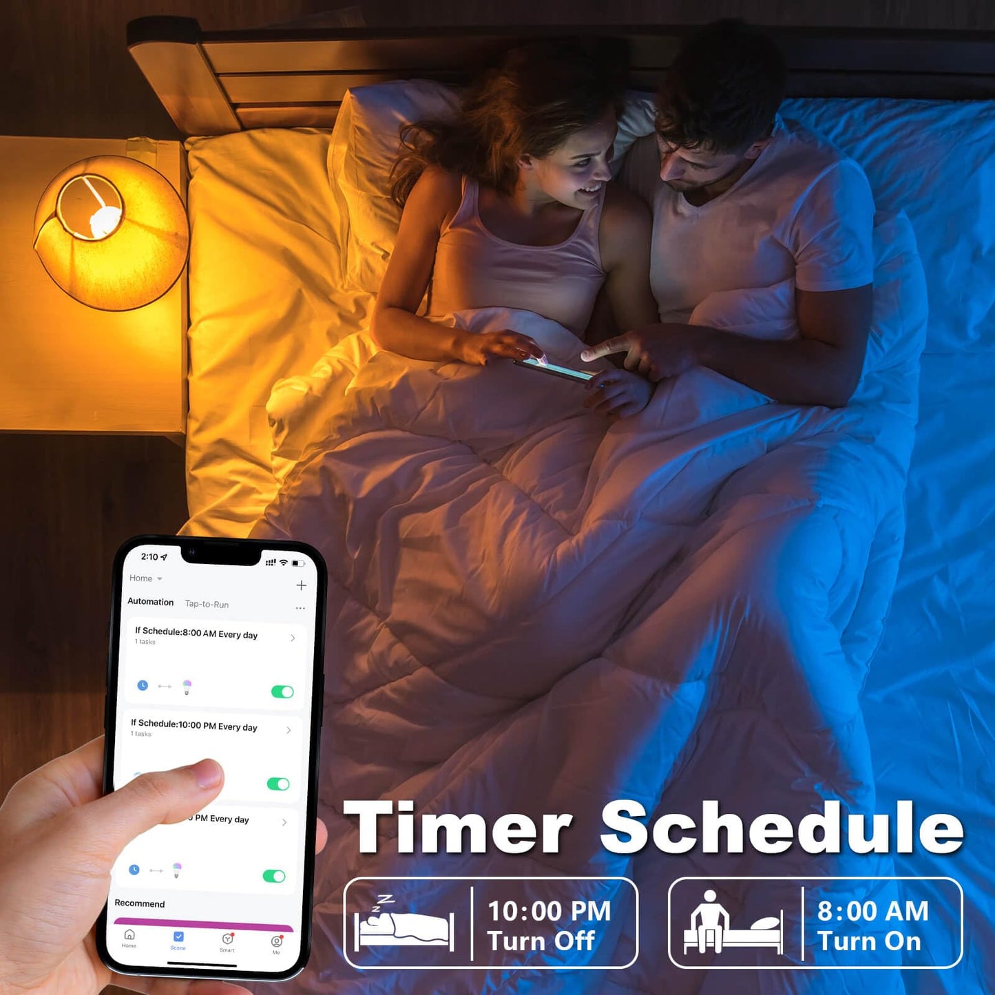 A15 LED Smart Bulb, 5W=40W,Compatible with Alexa, Google Assistant, E12 Base, Dimmable, 2.4G WiFi ONLY, RGB Color Changing, Tunable White 2700K-6500K, Globe Shape, G45 Ceiling Fan Light Bulbs 4 Pack