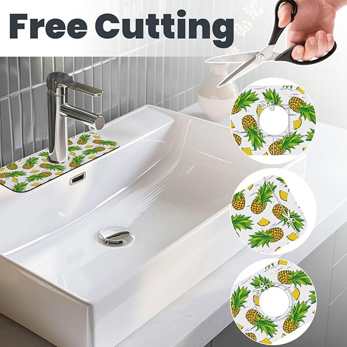 Pineapple Summer Pineapples Kitchen Sink Splash Guard Faucet Mat Super