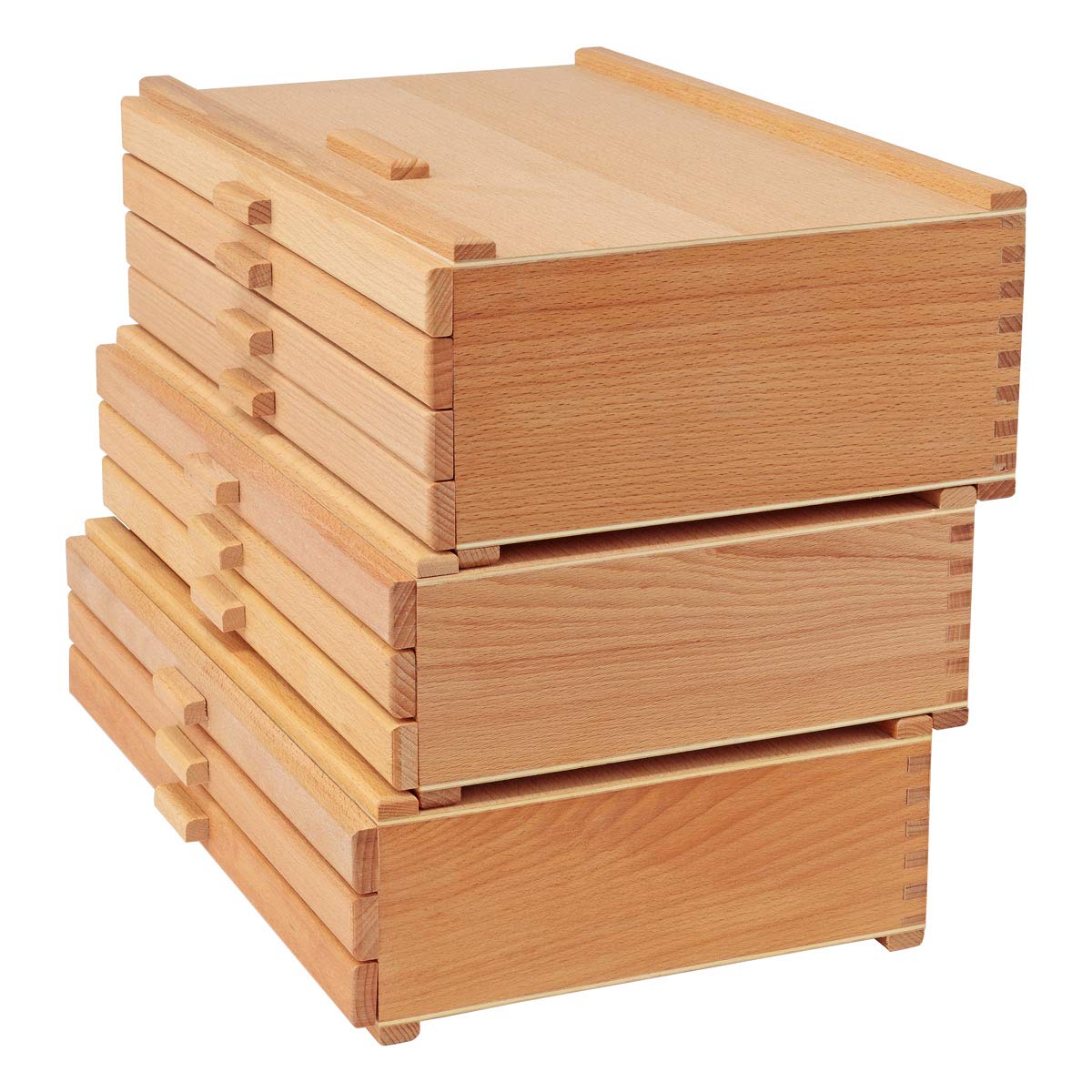 Cezanne Creative Mark Pastel Storage Box, 4-Drawer Wooden Art & Craft Supplies Organizer, Birch Wood, Brown