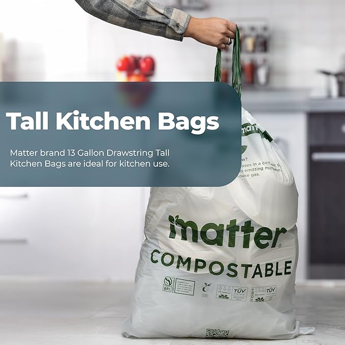 Matter Compostable 13 Gallon Tall Kitchen Trash Bags