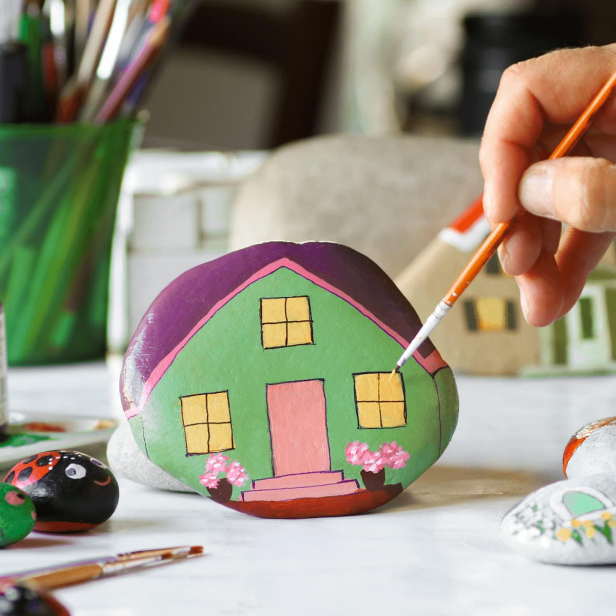 River Rocks for Painting 35 Pcs Large 2-3 Inch Flat Smooth Painting Stones Craft Rock to Paint for Kids Crafts Painting Bulk