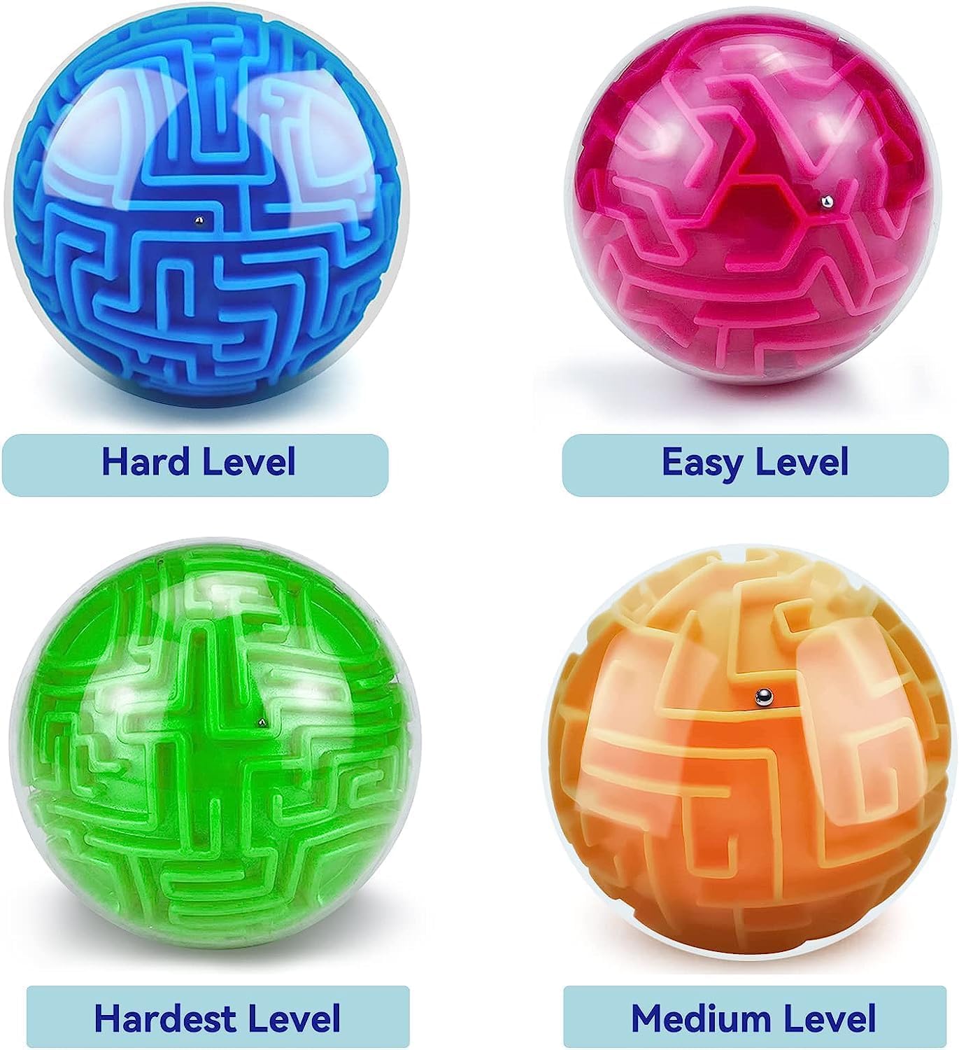3D Puzzle Maze Ball Games, Memory Game Brain Teasers Mind Gravity Maze for Kids Teens and Adults, Fun Travel Toys for Boys Girls Gifts Stocking Fillers for Teenage (Blue)